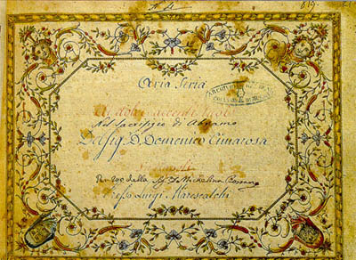 Cimarosa's Autograph of the Aria Ai dolci accenti tuoi />
  </div>

 
<br clear=